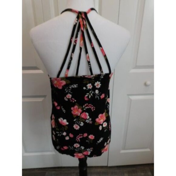 Venus Lascana Small 4-6 Strappy Back Printed Tank top Blk & Pink - Picture 4 of 6